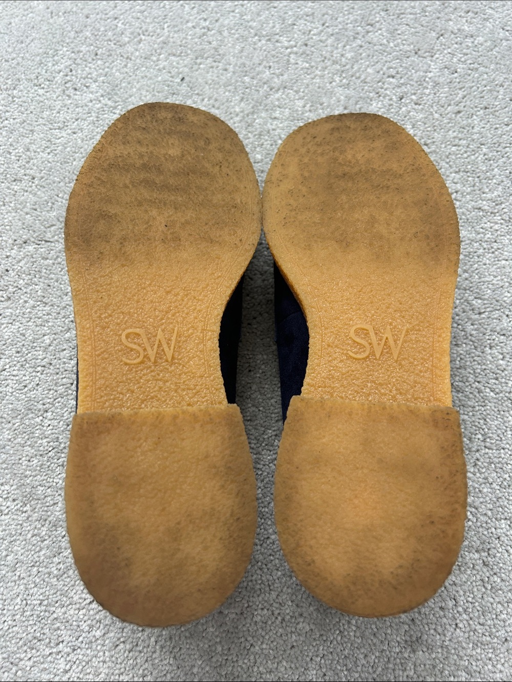 Stuart Weitzman Navy Suede Penny Loafers - Picture 5 of 5